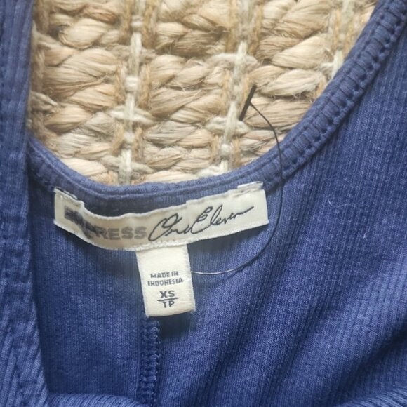 Express Blue Sleeveless Peplum Camisole with Tie Front - Picture 2 of 3